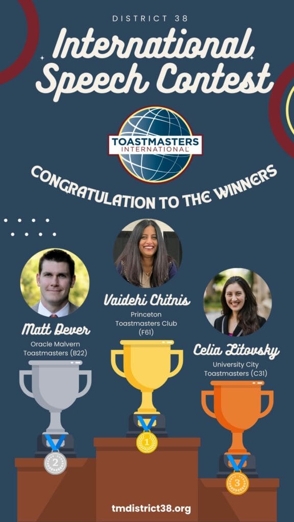 2023-2024 District Contest Winners - Toastmasters District 38